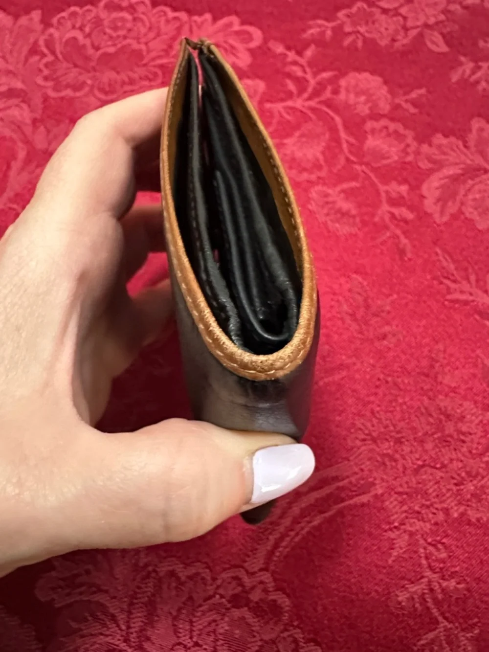 Celine Black & Brown Leather Bifold Compact Wallet W/ Snap - Picture 8 of 11